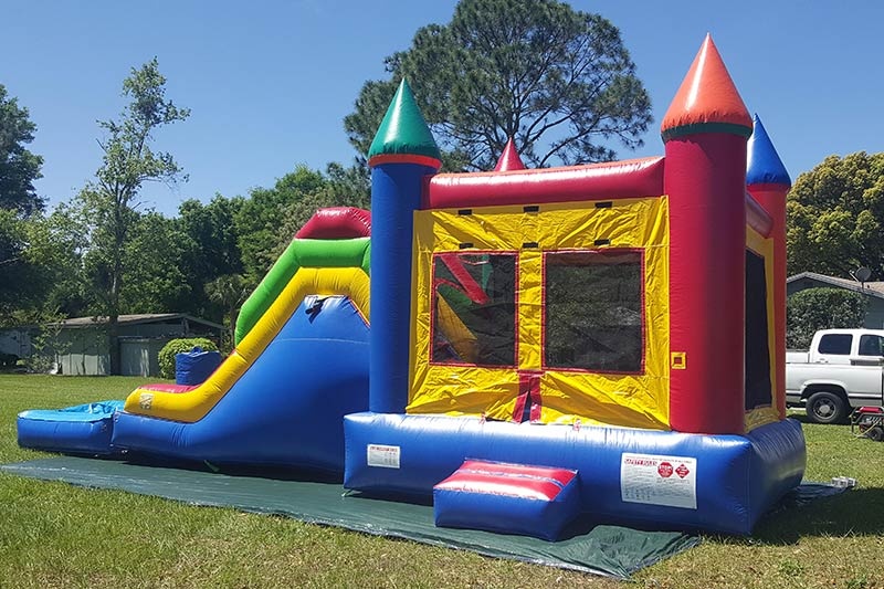 WB195 5in1 Castle Inflatable Wet Combo Water Slide with Pool