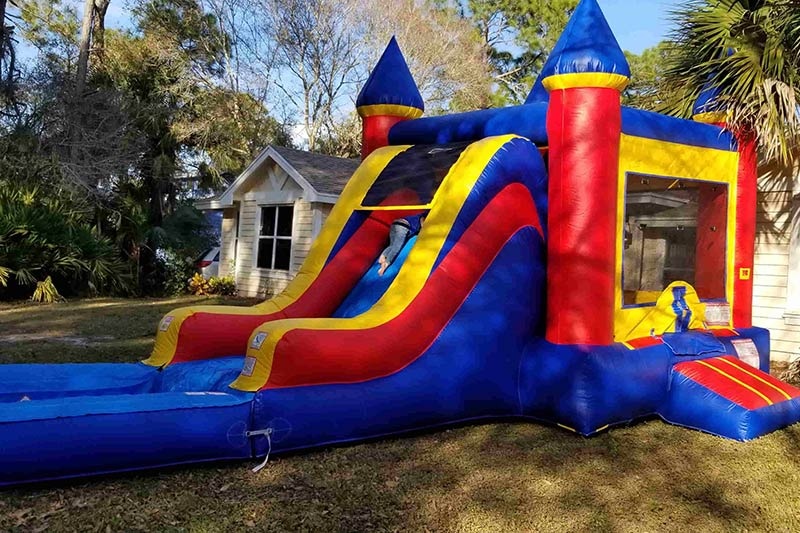 WJ175 4in1 Red Splash Wet/Dry Combo Water Slide and Jump House