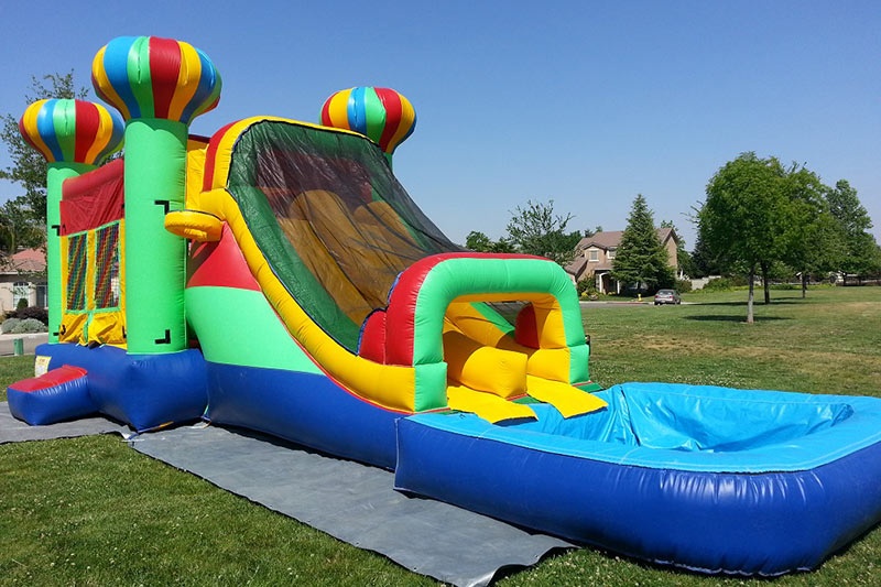 WB210 Balloon Dual Lane Inflatable Wet Combo Castle w/ Slide