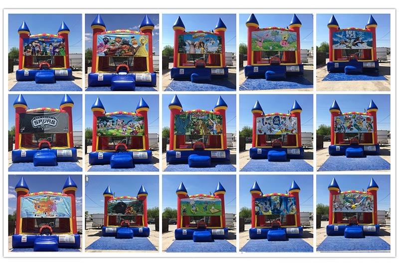 WB203 Multi themes banners Kids Jumper Inflatable Bounce House