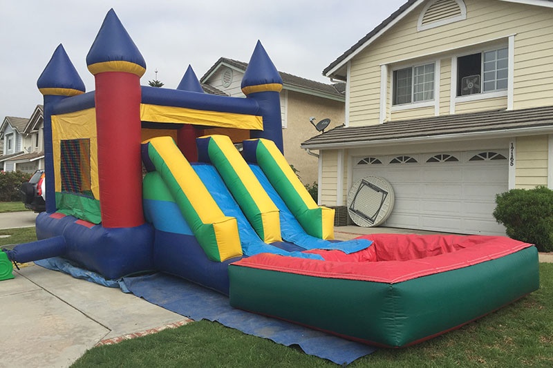 WB223 Mini Inflatable Bounce Combo with Pool Wet Slide