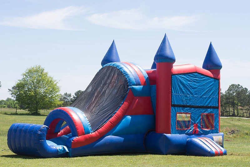 WB230 Blue Inflatale Bounce House Slide Combo