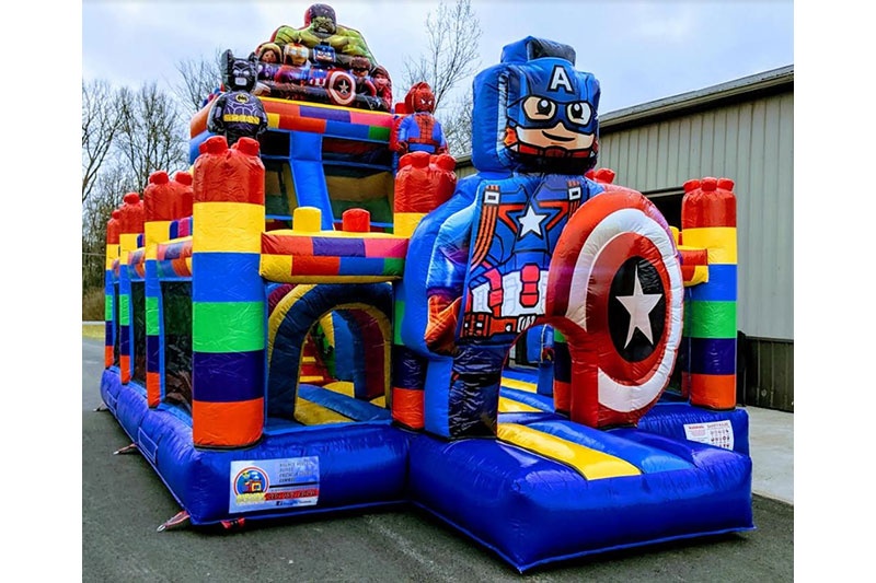 WB232 Marvel Legoland Inflatable Combo Bouncy Castle Slide