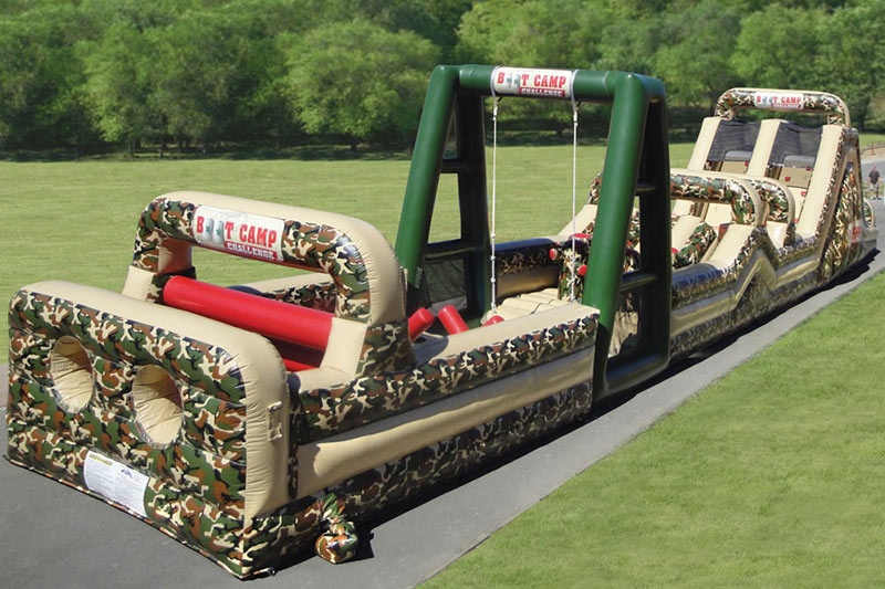 OC051 85ft Long Military Camouflage Inflatable Obstacle Course