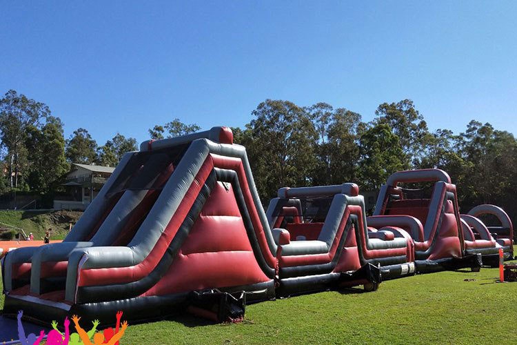 OC092 98ft Extreme Inflatable  Obstacle Course & Slides
