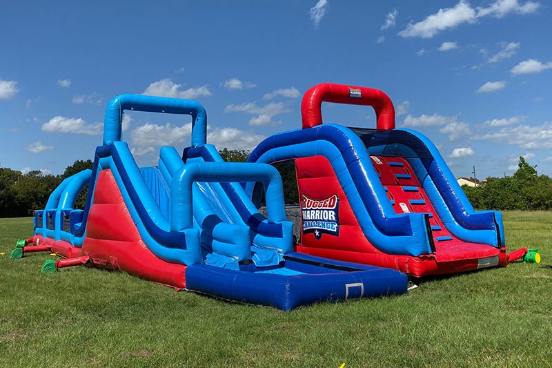 OC098 70ft U-Turn Rugged Warriors Inflatable Obstacle Course