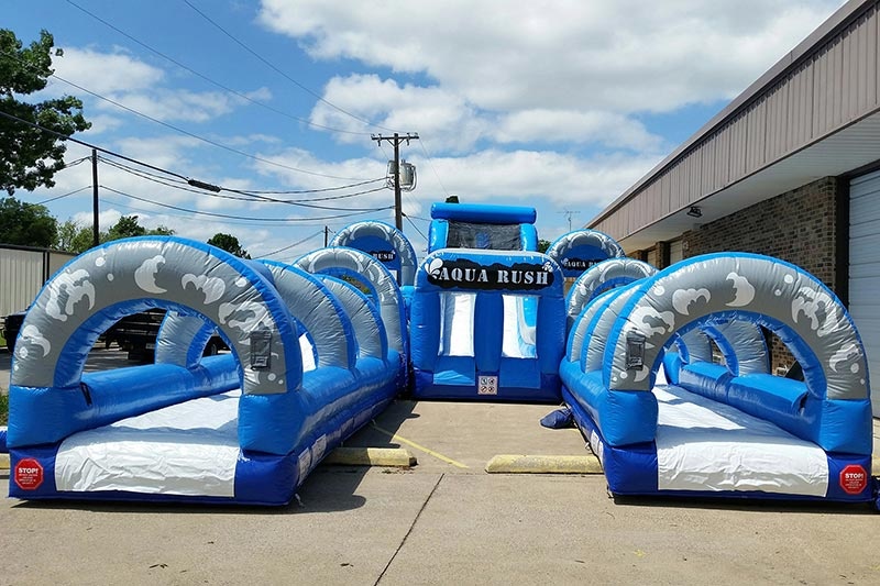 OC103 85ft Aqua Rush Inflatable Obstacle Course Water Slide