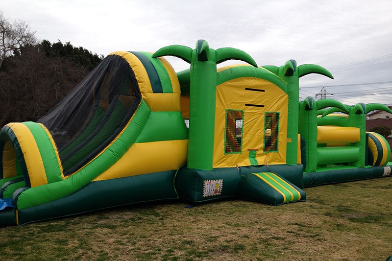 OC116 58ft Jungle Combo Inflatable Obstacle Course Slide