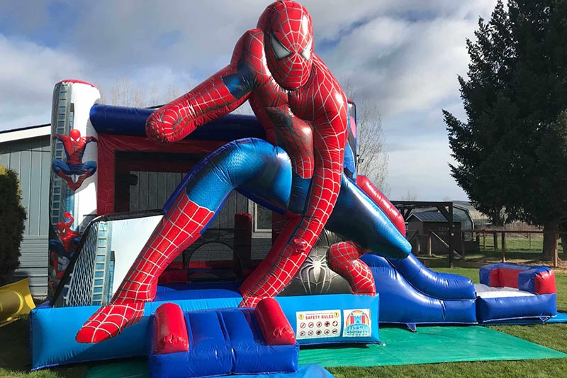 WJ080 Spiderman Dry Inflatable Combo Bouncer Slide