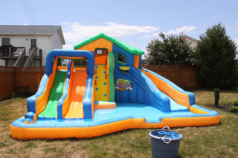 WW128 Backyard Water Park Inflatable Castle Water Slide with Pool Set