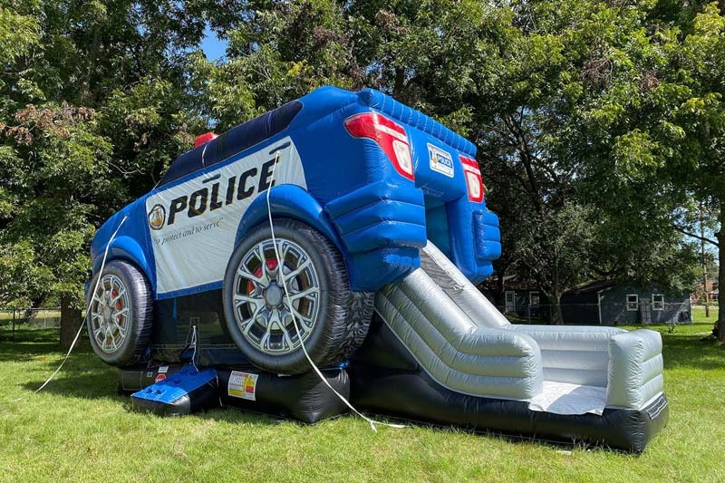 WB237 Inflatable Police Car Combo Kids Bounce Slide