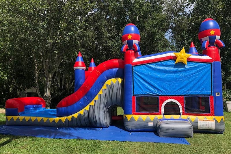 WB226 Rocket Inflatale Combo Wet Bounce Slide