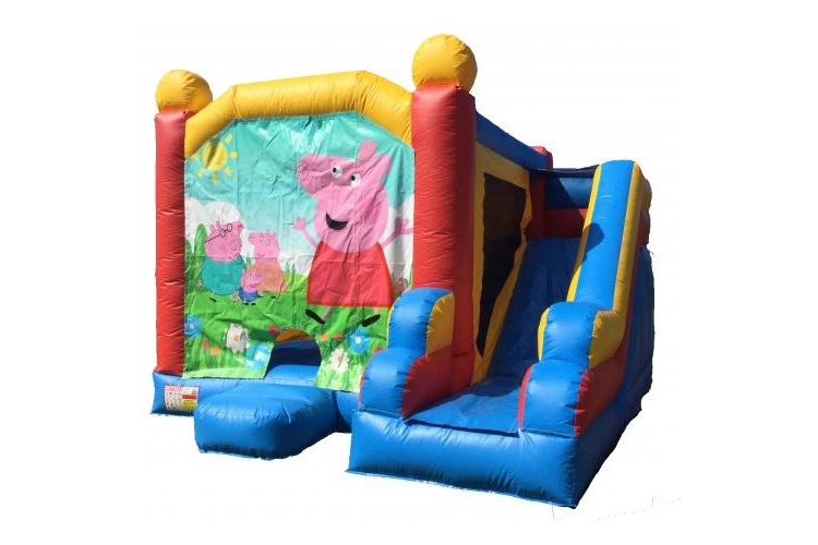 WB253 Peppa Pig Pink Blue Inflatable Dry Combo Jumping Castle