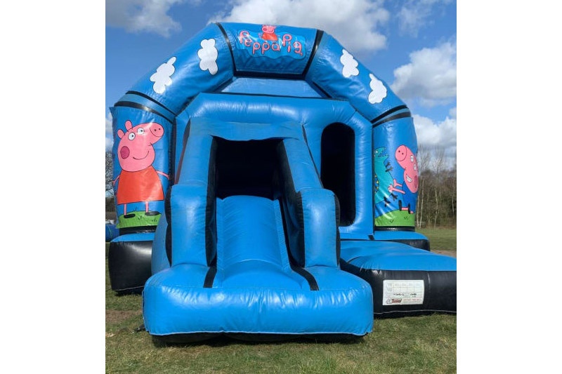 WB259 Peppa Pig Blue Inflatable Bounce House with Front Slide