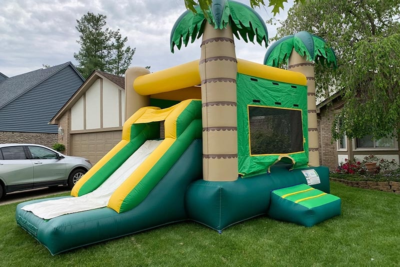 WB236 Tropical Inflatable Bounce House Slide Combo