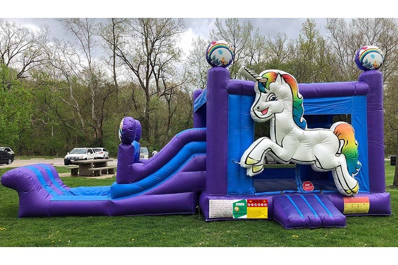WB239 Unicorn Inflatable Wet Combo with Bounce Slide Pool