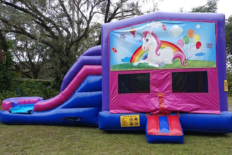 WB241 Unicorn 4in1 Dual Lanel Slide Inflatable Wet Combo