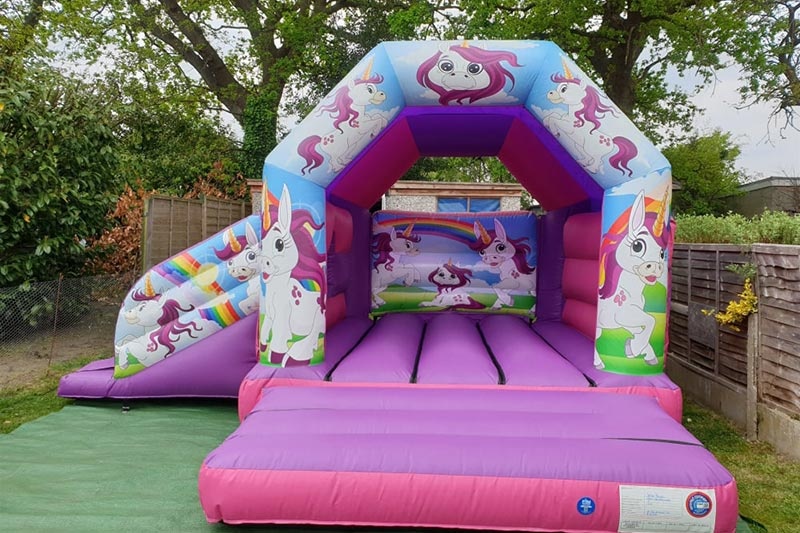 WB243 Deluxe Unicorn Inflatable Bounce House Jumping Slide