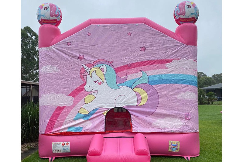 WB263 Unicorn Pink Inflatable Combo Bouncer Slide