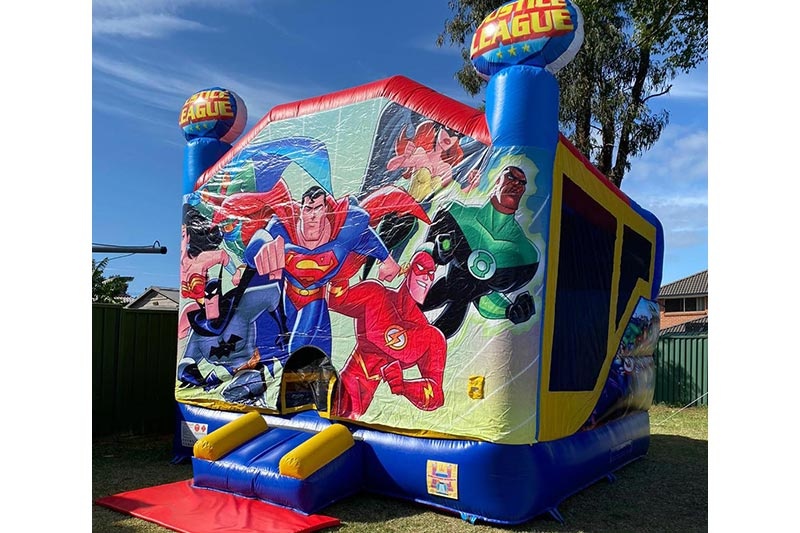 WB277 Superman Heros Blue Inflatable Combo Bouncer Slide