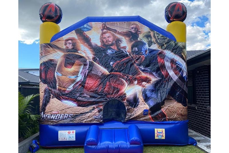 WB278 Avengers Heros Blue Inflatable Combo Bouncer Slide