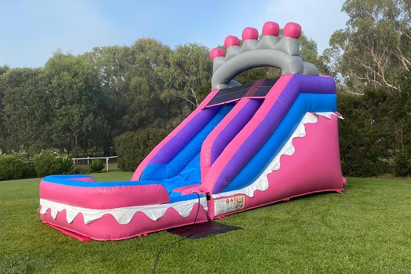 WS117 Pink Princess Crown Inflatable Water Slide