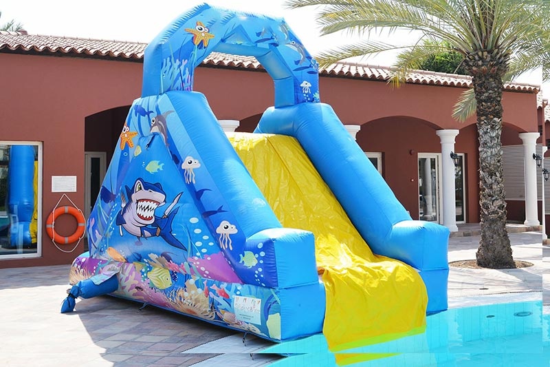 WS123 Shark Sea Inflatable Water Slide for Backyard Pool