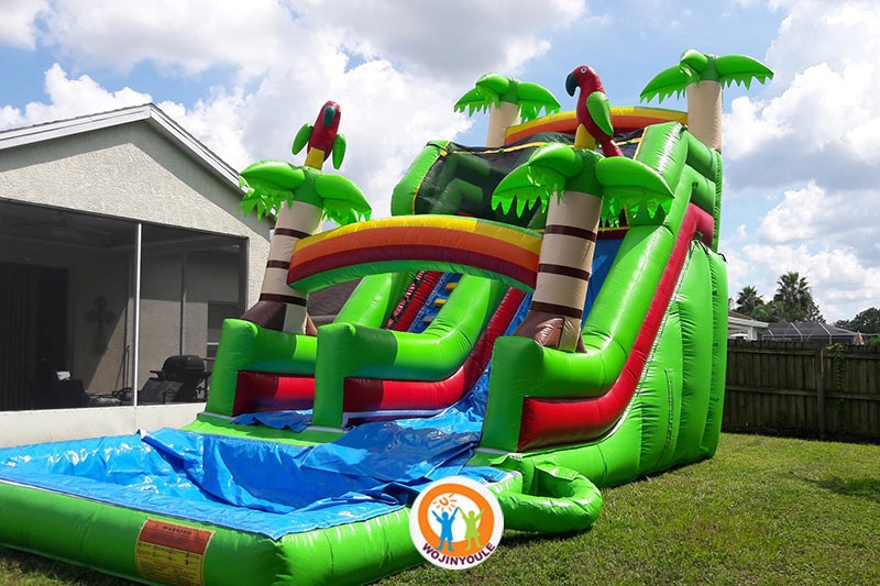 WS159 20FT Large Tropical Island Inflatable Water Slide