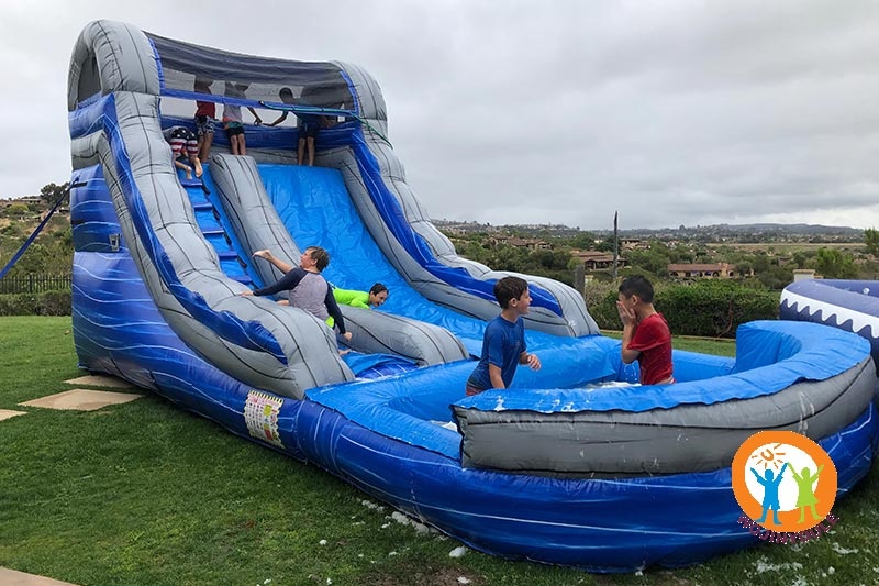 WS181 Blue Crush Inflatable Water Slide with Pool