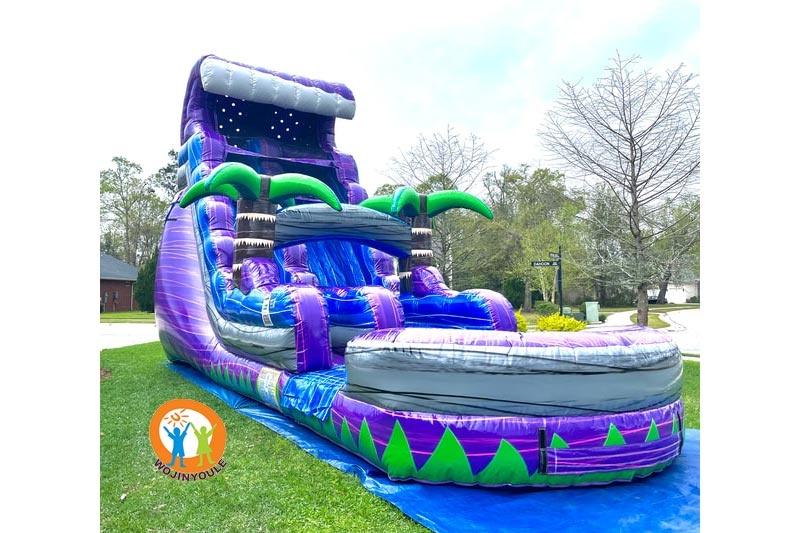 WS187 Purple 18ft Speed Inflatable Water Slide with Splash Pool