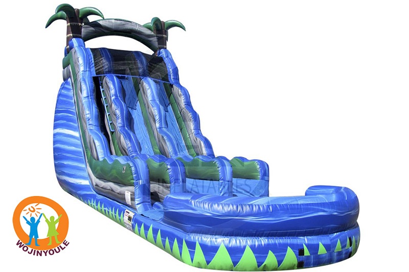 WS192 22Ft Blue Crush Inflatable Water Slide Double Lane