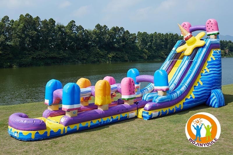 WS146 27ft Popsicle Inflatable Water Slide with Slip N' Slide