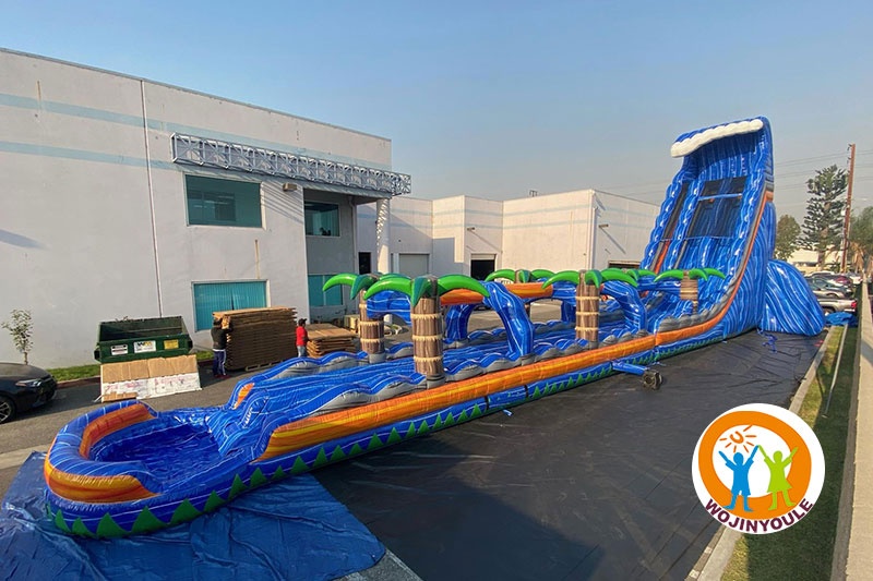 WS157 36ft Tidal Wave Double Lane Inflatable Water Slide with Pool