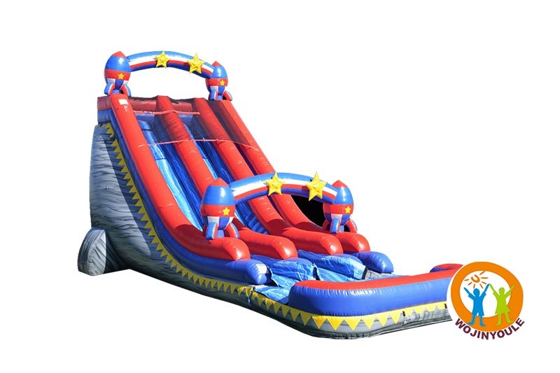 WS153 22ft Dual Lane Rocket Inflatable Water Slide