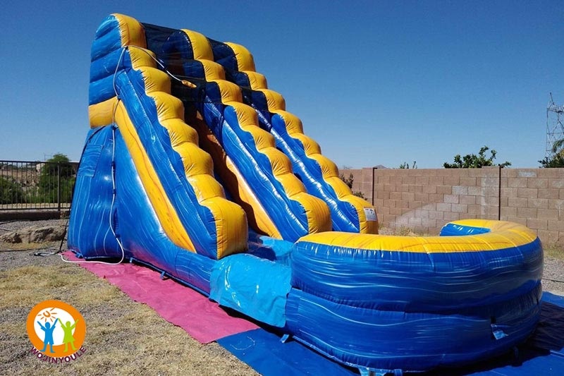 WS207 15ft Blue Single Lane Inflatable Water Slide with Pool