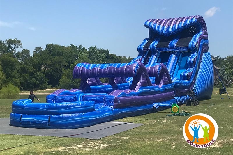 WS212 20ft Purple Wave Inflatable Water Slide with Slip N Slide