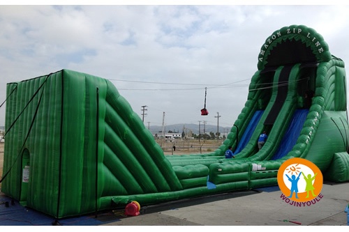 OC090 35Ft Tall Giant Commercial Inflatable Zip Line Bounce Slide