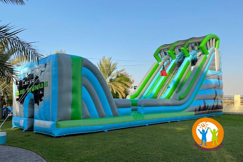 OC130 Frenzy Giant Commercial Inflatable Zip Line Slide Slip Sport Games