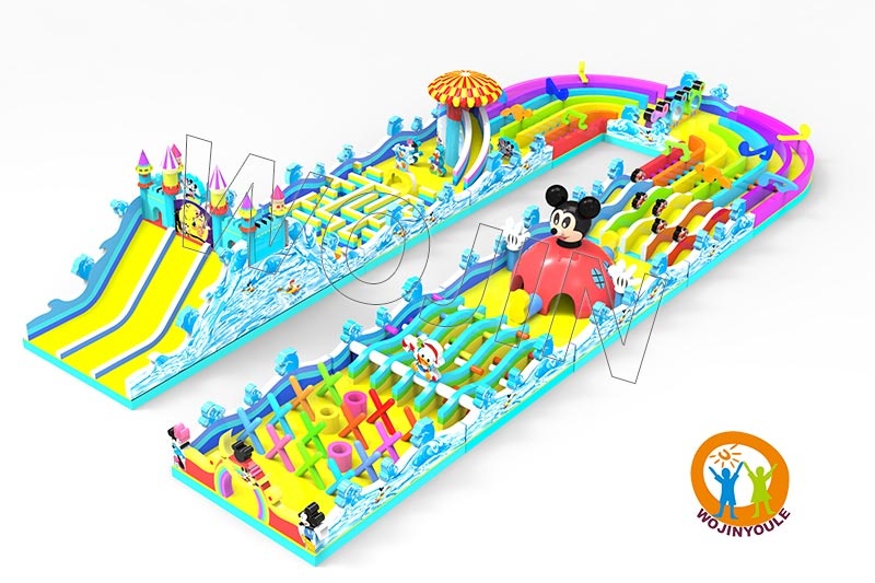 OC101 Mickey Theme U-Shape Inflatable Obstacle Course Game