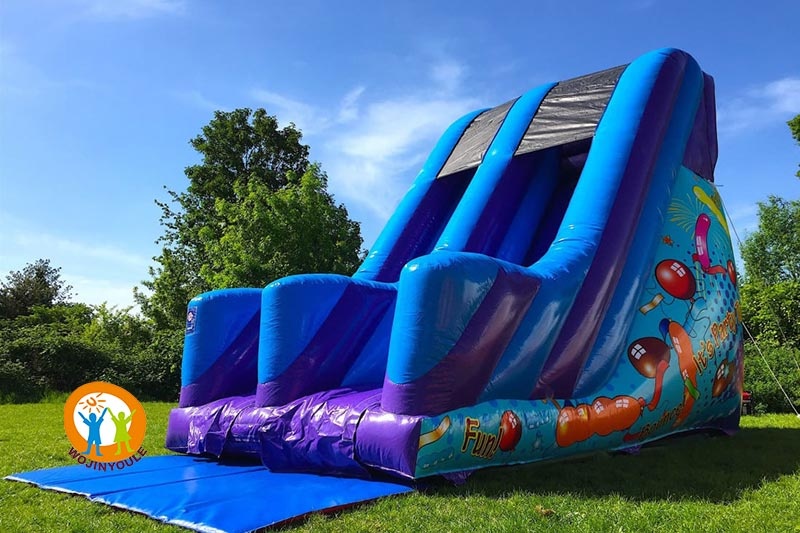 DS086 Giant Blue Balloon Fun Inflatable Dry Slide