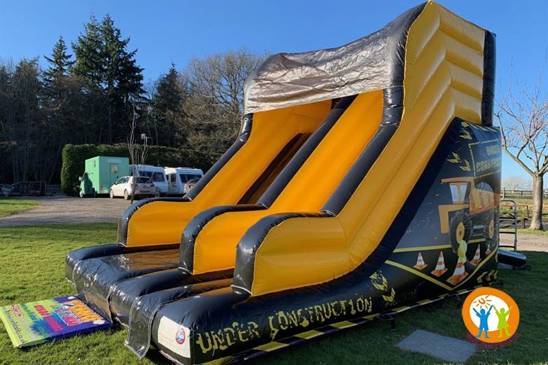 DS090 14ft Digger themed Inflatable Dry Slide Outdoor