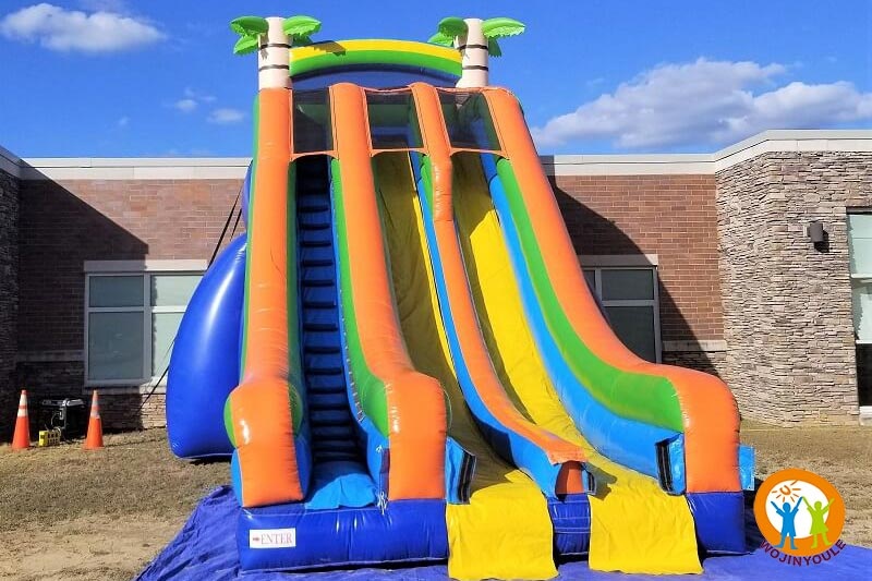 DS093 25ft Tall Luau Double Lane Inflatable Dry Slide