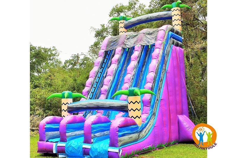 DS095 30ft Tall Purple Tropical Inflatable Dry Slide