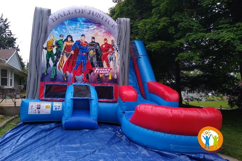 WB308 Justice League 6-in-1 Inflatable Wet Dry Combo