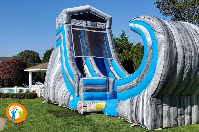 WW131 20ft Halfpipe Gray Blue Inflatable Water Slide