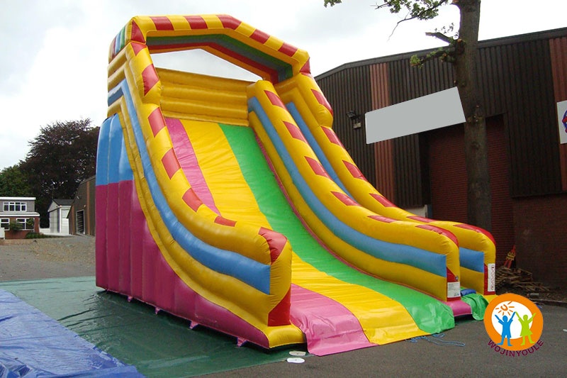 DS134 27ft Fairground Rainbow Inflatable Dry Slide