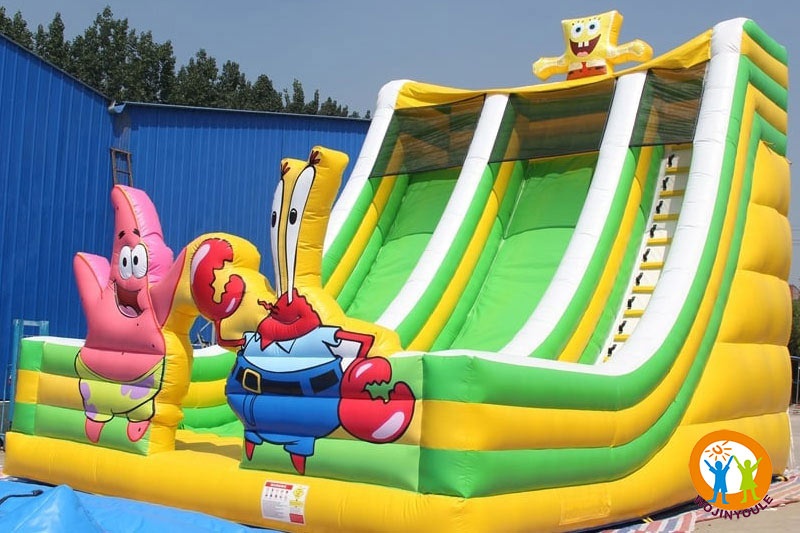 DS104 Spongebob Theme Double Lane Inflatable Dry Slide