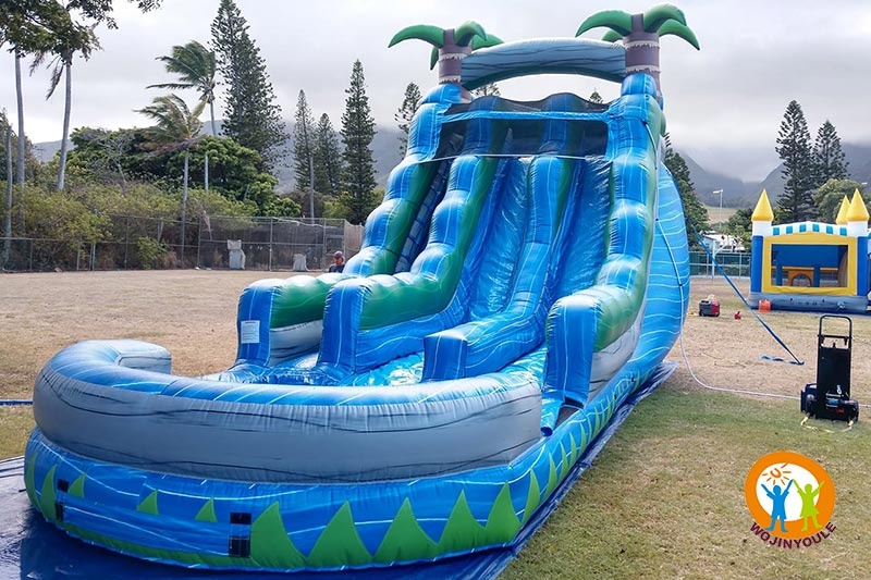 WW133 19ft Blue Crush Dual Lane Inflatable Water Slide