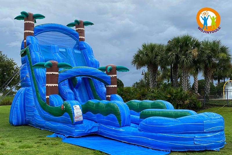 WS219 22ft Blue Hurricane Dual Lane Inflatable Water Slide