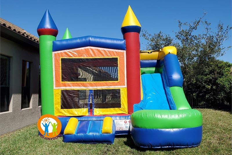 WB356 Rainbow Wet & Dry Inflatable Bounce Combo with Single Slide